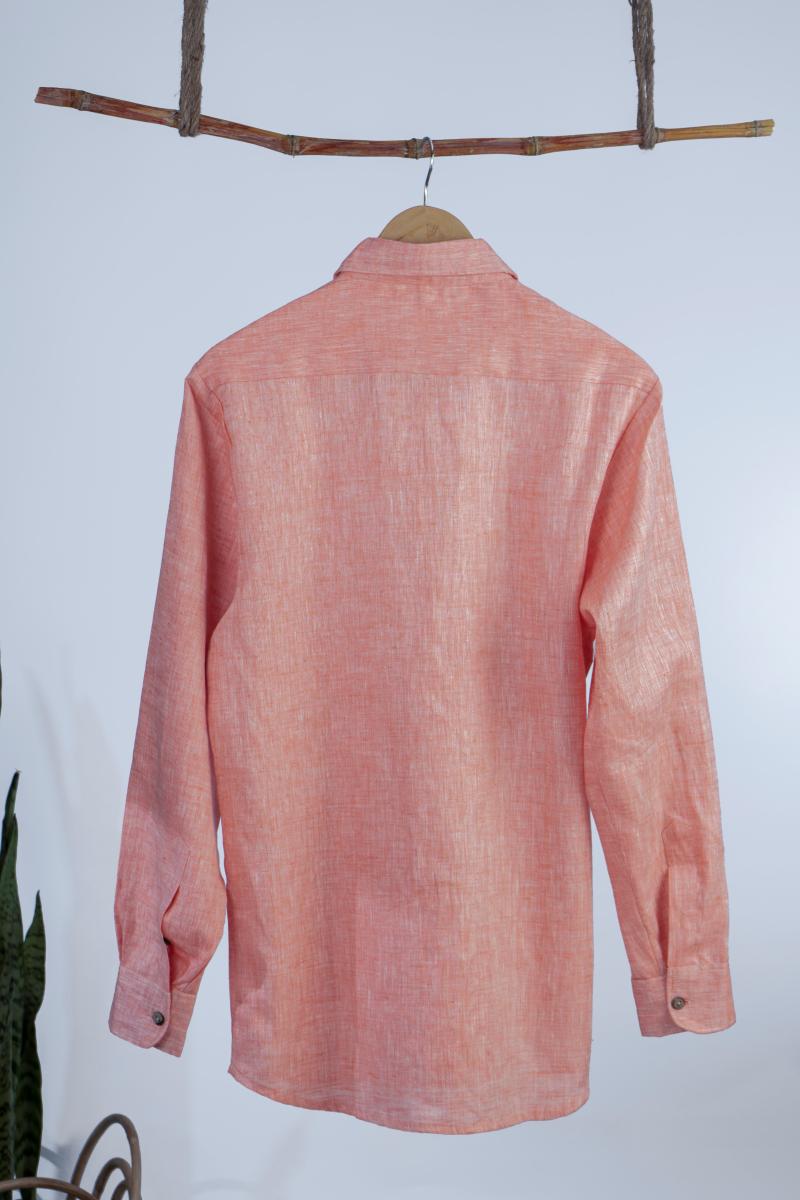 Peach Linen Shirt Back 